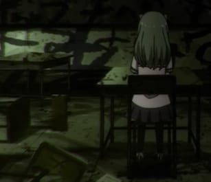Destroyed classroom from Horikita's Middle School