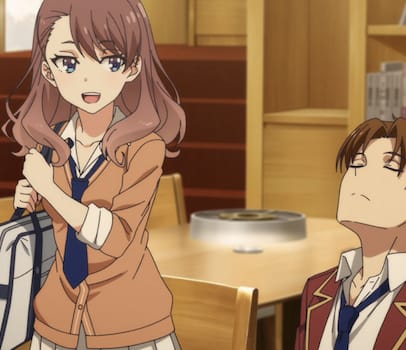 Ayanokoji and Sato Maya at a study session